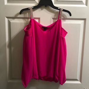 Hot pink off the shoulder Boutique blouse